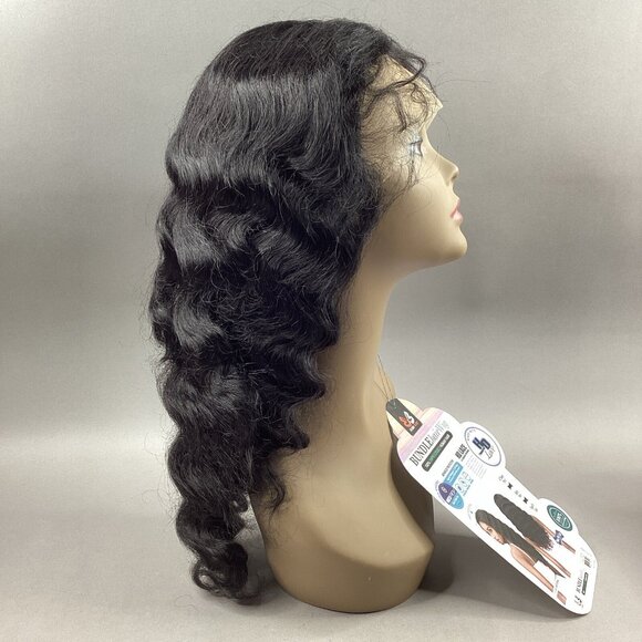 MHLF751 Deborah #Natural Black 100% Unprocessed Human Hair 360° Lace Front Wig